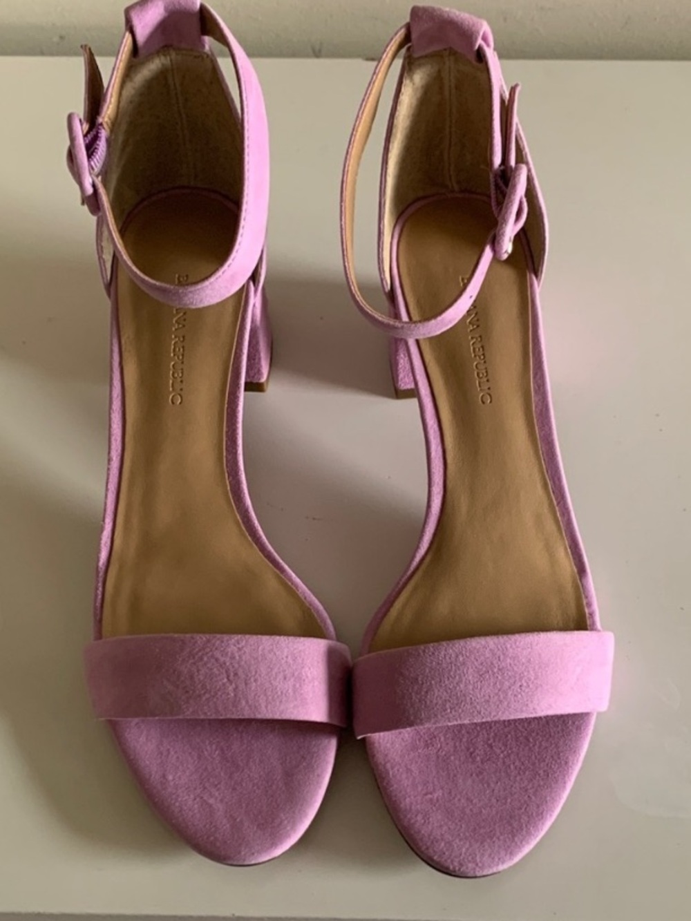 Banana Republic Lilac Suede Ankle Strap Heels - Picture 2 of 6